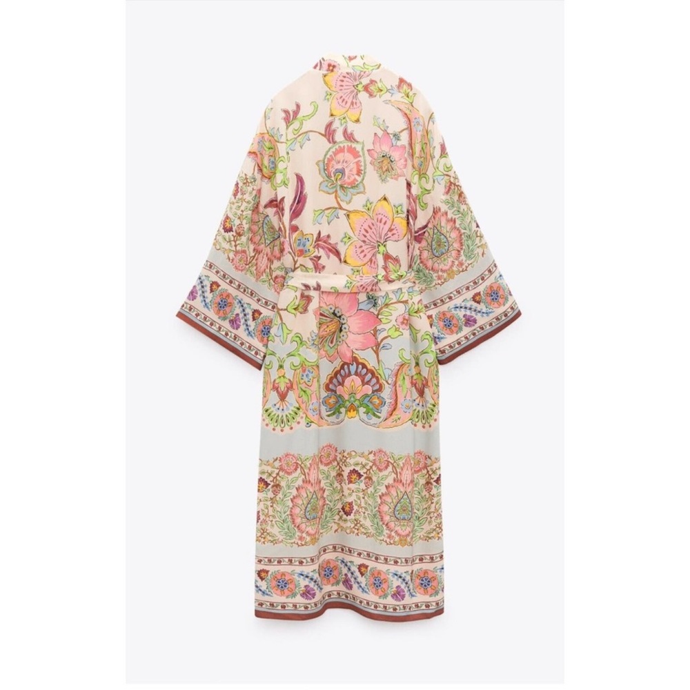 NWT Zara Floral Kimono Robe - Picture 2 of 16